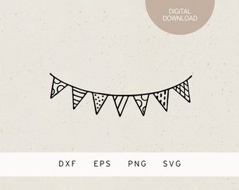 Plotter File | Pennant Chain | SVG | DXF | PNG | Eps | Clipart | Birthday | Happy Birthday | Party | New Year's Eve | Decoration | love