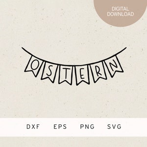 Plotterdatei | Wimpelkette | Ostern | SVG | DXF | PNG | Eps | Frühlingserwachen | Frühling | Hase | Osterei | Osterzeit | Frühlingsblumen