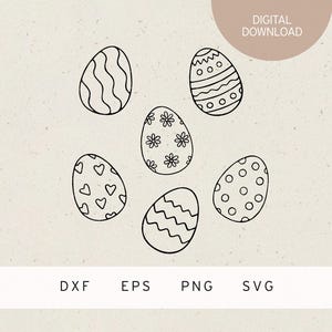 archivo plotter | 6 huevos de Pascua | Archivo SVG | Archivos DXF PNG | EPS | Conejito de Pascua | Pascua | Por fin primavera | Tiempo de Pascua | felices pascuas | Publicación de conejito con saludos de Pascua