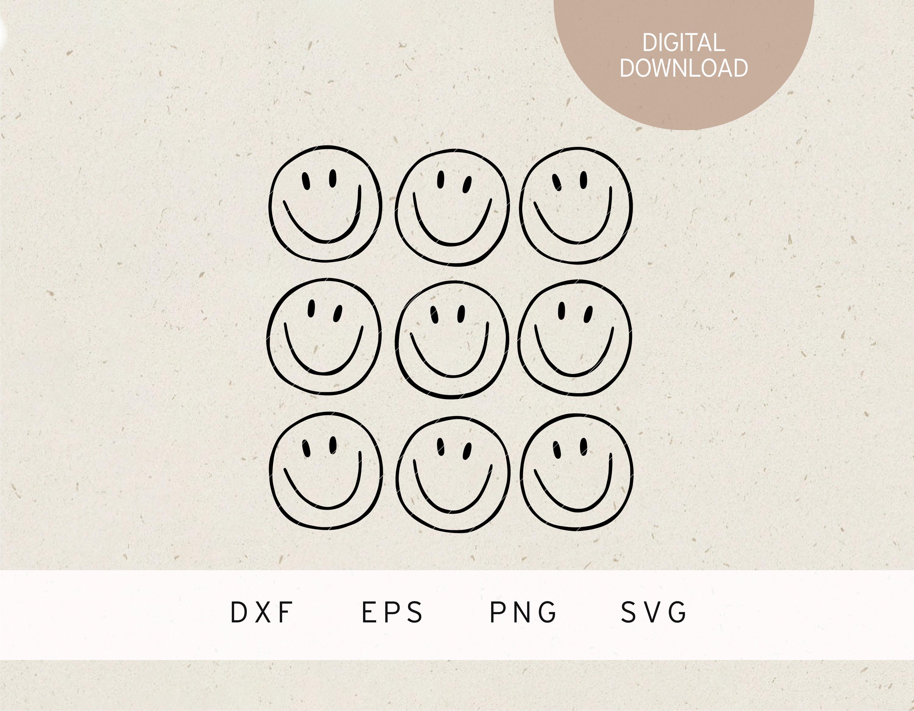 Plotter File | 9 Smileys | SVG | DXF | PNG | Eps | Friendship | Family ...