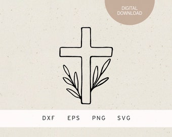 キリスト教の愛 / SVG DXF EPS / ハートの中の十字架 / キリスト教の