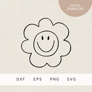 Plotter file | flower Smiley | SVG | DXF | PNG | Eps | Friendship | Family | Birthday greeting card | Baby | Wedding Love | good vibes only