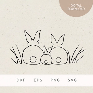 Plotterdatei | Hasenfamilie | SVG | DXF | PNG | Eps | Frühling | Osterhase | Frühlingserwachen | Ostern | Hase | Frühlingszeit | Osterzeit