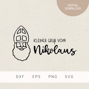 Plotterdatei | kleiner Gruß vom Nikolaus | SVG | DXF | PNG | Eps | Tannenbaum | Schnee | Winter Liebe | Weihnachten | Advent Geschenk