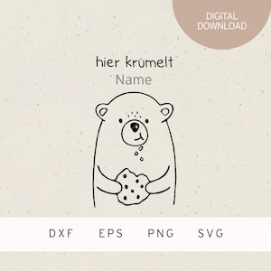 Plotterbestand | Beer | hier brokkelt af... | SVG | DXF | PNG | Eps | Voedsel | Naam | Gepersonaliseerde snijplank | Ontbijt | Cadeau idee