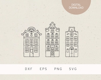 Plotterdateien | 3 Häuser | SVG | DXF | PNG | Eps | Winter | Weihnachten | Advent | Liebe | Hygge | xmas | Weihnachtsmann | Weihnachtshäuser