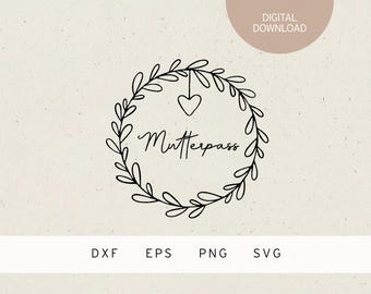 Plotter file | Mutterpass | baby | SVG | DXF | PNG | Eps | family | birth pregnancy announcement | grandma grandpa | dad | love child