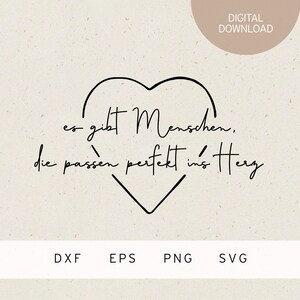 Plotterdatei | es gibt Menschen, die passen perfekt ins Herz | SVG | DXF | PNG | Eps | Freunde Familie | Liebe Herzensmensch Lieblingsmensch