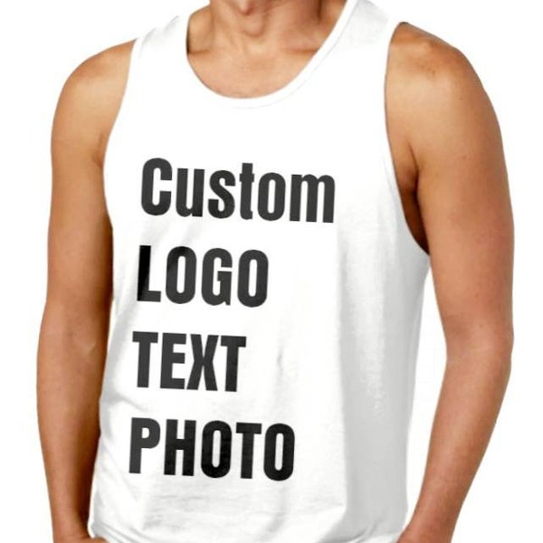 Personalised Mens Vest Top Photo/Image Vest Top Unisex Tank Top Custom Tank Top Men's Custom Shirt Adult Tank Unisex Gym Tank Top Men's Tee