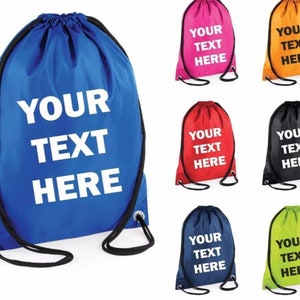 Sac personnalisé pour enfants avec cordon de serrage pour la rentrée des classes Sac nominatif Sac en PE Sac de sport Sac pour livres d'école Sac de sport Sac de natation Sac à dos Sac pour chambre d'enfant
