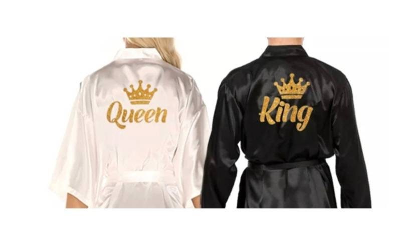 personalised king and queen dressing gowns