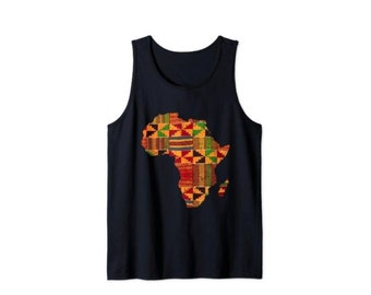 Personalized Kente African Map Tank Top: Unisex Custom Vest
