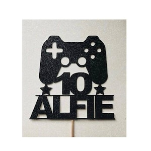 Manette de jeu pour gâteau avec âge et nom fille garçon anniversaire PlayStation Xbox pour gâteau pour jeu vidéo Jeu avec contrôle pour gâteau