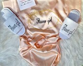 Children kids Personalised Birthday satin Robe, dressing gown,Satin Robe for Girls,Kids Spa party robe,Sleepover party robe,Flower girl robe