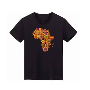 Africa Map Kente Ankara Camiseta African Map Camiseta Kente Print Camiseta Unisex African Map Camiseta Afrocentric Camiseta Camisetas para hombres y mujeres