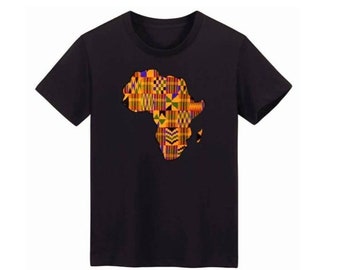 アフリカン　シャツ アフリカンケンテモノグラムイニシャルG Tシャツ、パーソナライズされ