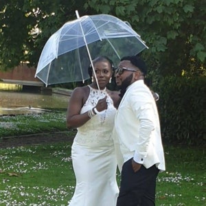 Just Married Wedding Umbrella Bride & Groom Umbrella Personalised Clear Umbrella, Bubble Umbrella Custom Dome Umbrella Couples Gift Parasol image 3