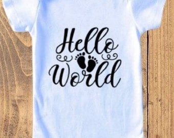 Débardeur Hello World Baby Débardeur pour nouveau-né Baby Grow Baby