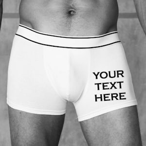 Personalised Mens Boxer Shorts Custom Printed Mens Pants Underwear. Stag Do Brief, Weddings Underwear, Groom Underwear, Gift for Him,father