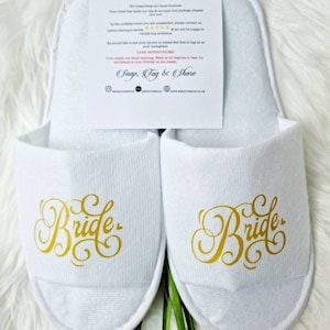 Personalised Bridal Party Slippers flower Girl Wedding Spa Groom Bridesmaid Childs Spa slippers,Birthday Slumber party slippers Bride mum