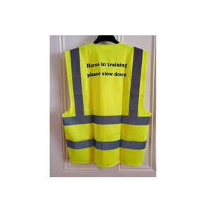 Horse in training hi viz vis vest safety waistcoat visibility Printed Safety Horse Trainer Hi vis Vest Hi vis Reflective Vest Coat overall