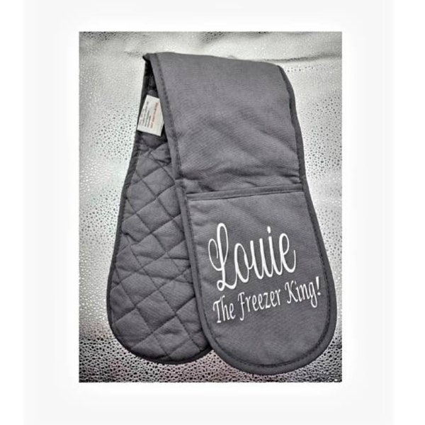 Personalised Double insulated Oven Gloves Father's Day Gift Mother's Day Gift Grandma Mum Dad Cooking Pot Baking Chefs Barbecue Kichen Mitts