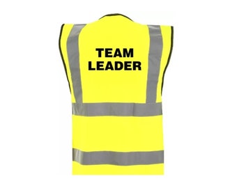 Personalized Hi-Vis Safety Vest: Reflective Workwear, Team Leader Vest