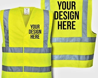 Personalized Hi Vis Safety Vest: Reflective Workwear with Custom Text/Logo