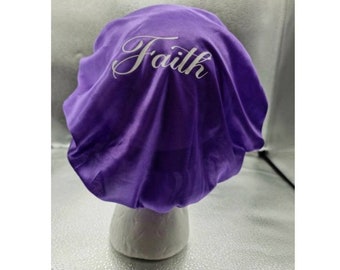Kids Personalised Satin Silk Hair Cover Hair Bonnet Girls Satin Bonnet Sleep Hat/Cap Night Silk Cap Head Wrap Name Logo Photo Hair Bonnet