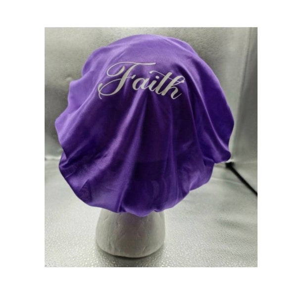 Kids Personalised Satin Silk Hair Cover Hair Bonnet Girls Satin Bonnet Sleep Hat/Cap Night Silk Cap Head Wrap Name Logo Photo Hair Bonnet