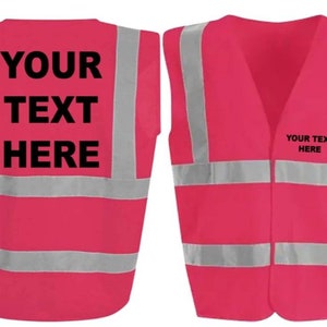 Personalised Kids printed Hi Vis Logo/Name/Text,Safety Crew Reflective Vest,Safety Visibility Vest, Hi Vis Waistcoat,Design Workwear,Builder