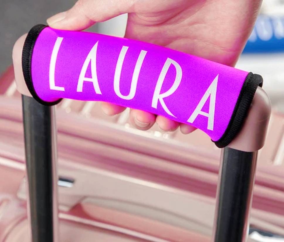 Personalised Luggage Handle Cover Suitcase Grip Identifier Tag Etsy UK