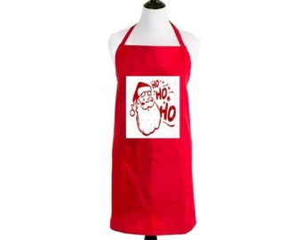 Personalised Santa Apron Christmas Bib Apron with Pockets, Photo Image Apron for Women/Men Custom Apron Gift for Her/him Cooking Apron