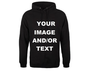 Personalisierte Unisex Foto Hoodie Eigenes Bild hinzufügen Pullover Erwachsene Unisex Hoodie Geschenk für Sie / Ihn Bild Jumper Individuell bedruckter Pullover / Text Bild