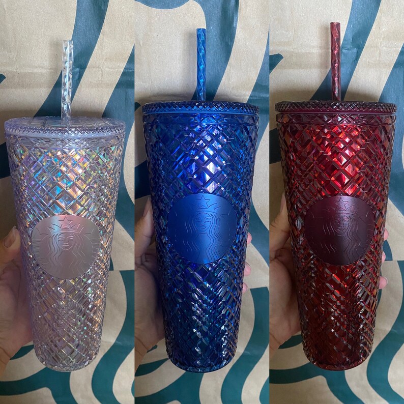 Starbucks Tumbler Unicorn White Azure Blue & Merlot Red Etsy