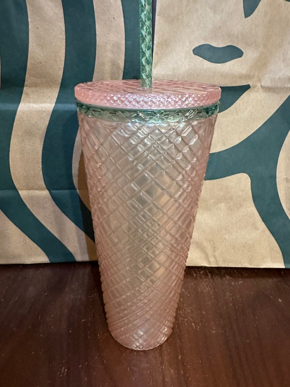 NEW Starbucks 2020 Holiday Tumbler Light Pink Iridescent Limited Edition  Grid
