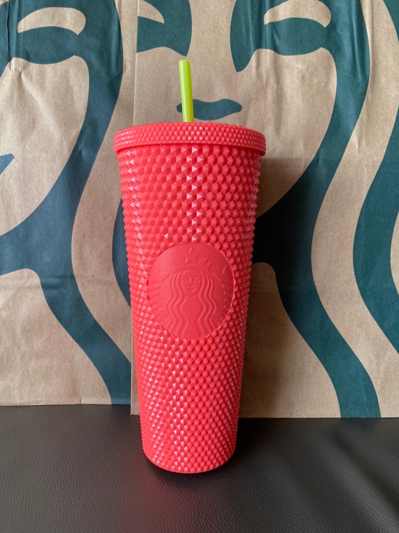 Studded Matte Cup Tumbler, With Lid And Straw, Bling Plastic Cup