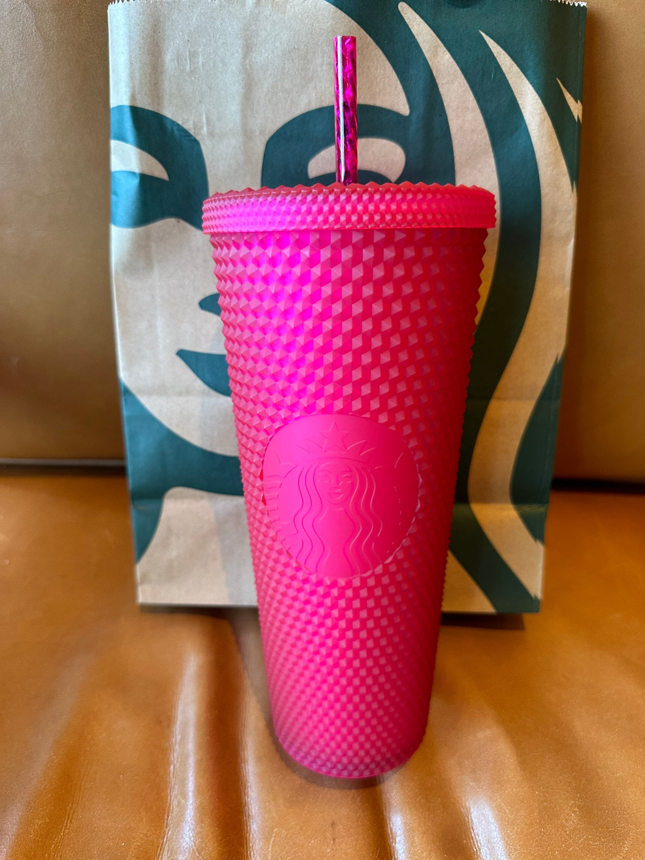 Starbucks Taiwan soft touch pink Studded 24oz cold cup
