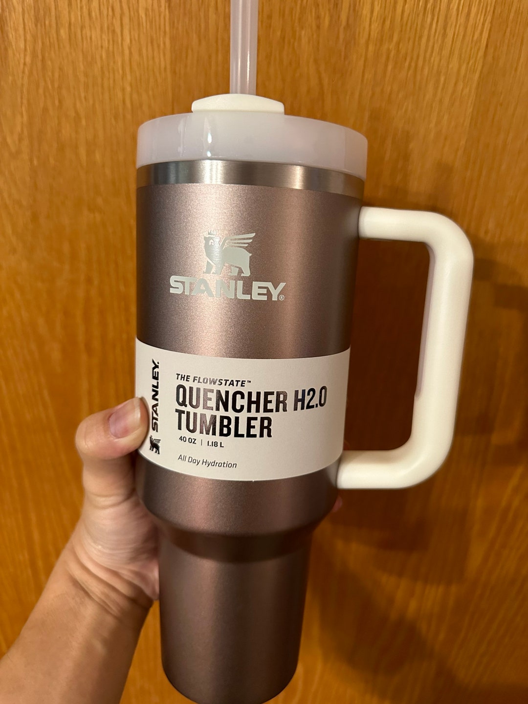 Quencher H2.0 Travel Tumbler | 30 oz | Stanley Rose Quartz Glow