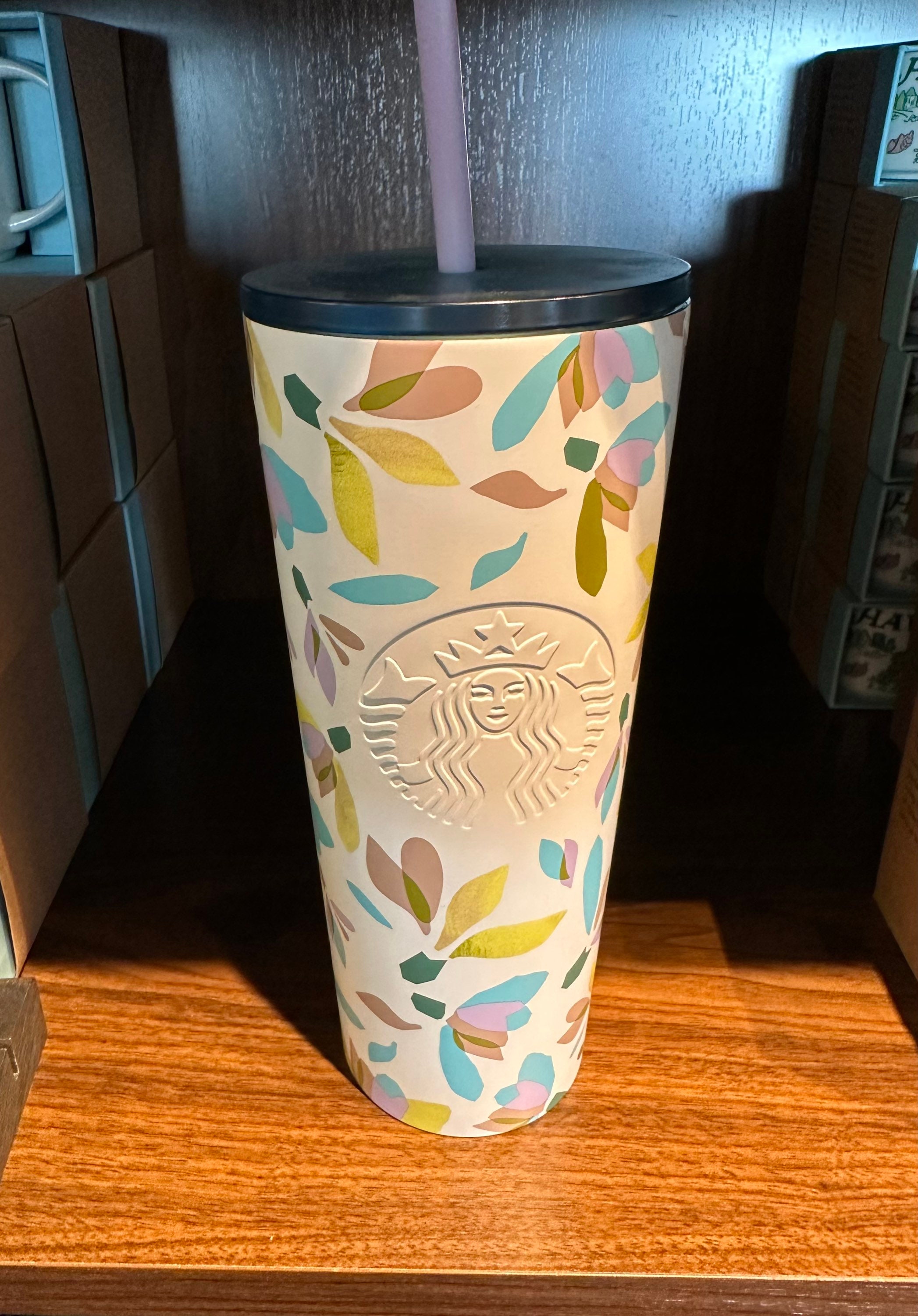 Starbucks Japan Glowing Blue Flower Tumbler