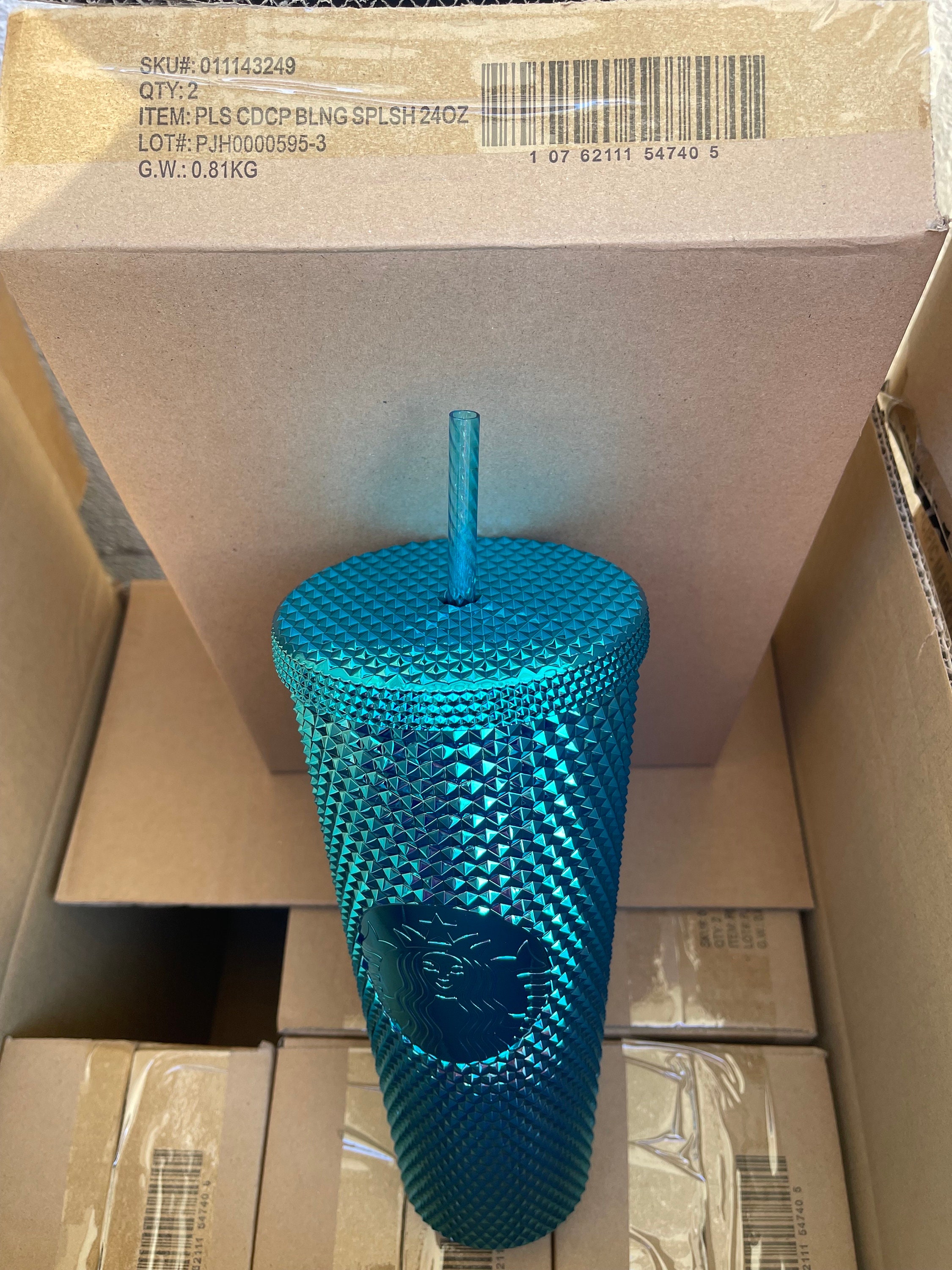 Starbucks Studded Tumbler Venti Cold Cup Blue Soft Touch Mexico Summer  Limited