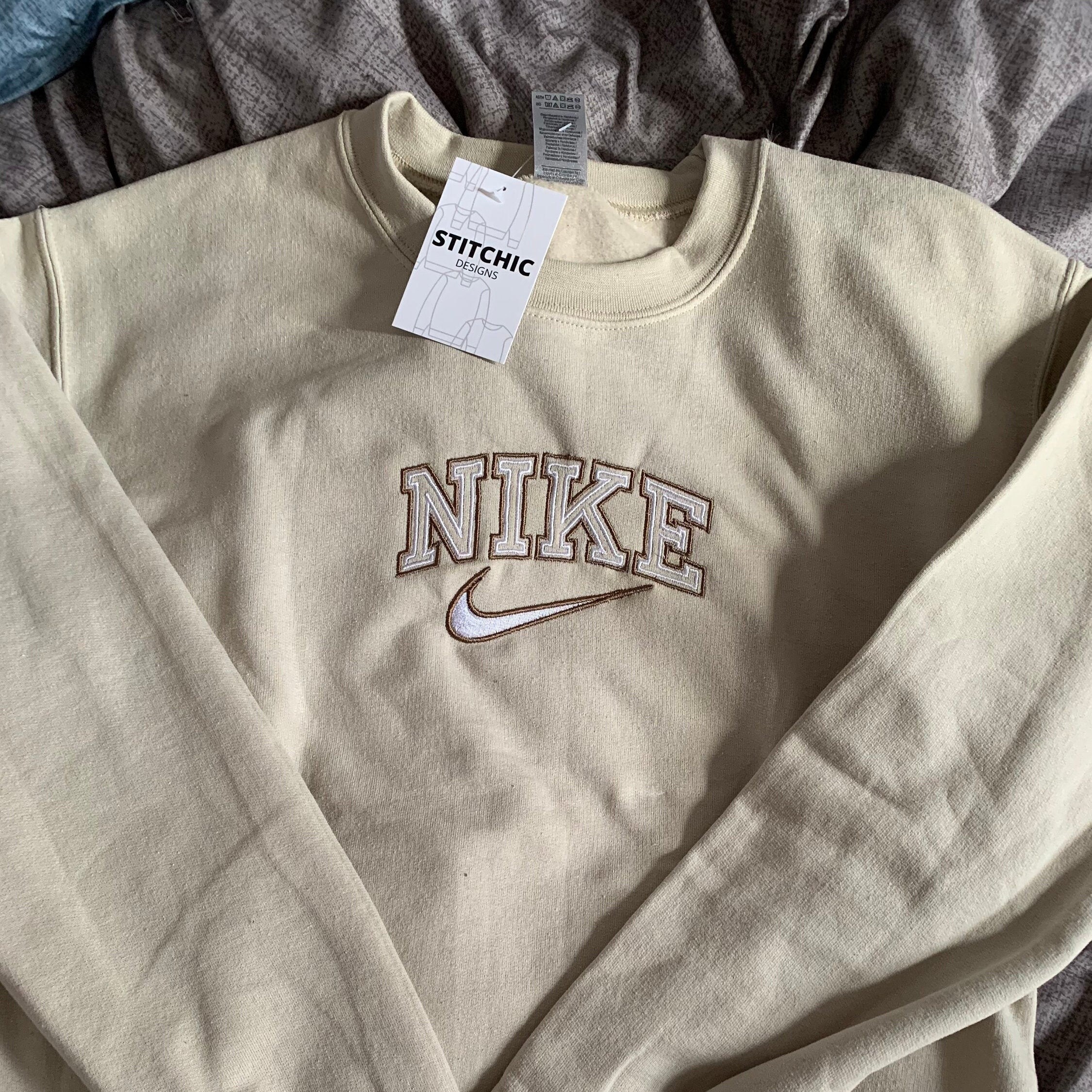 embroidered nike sweatshirt