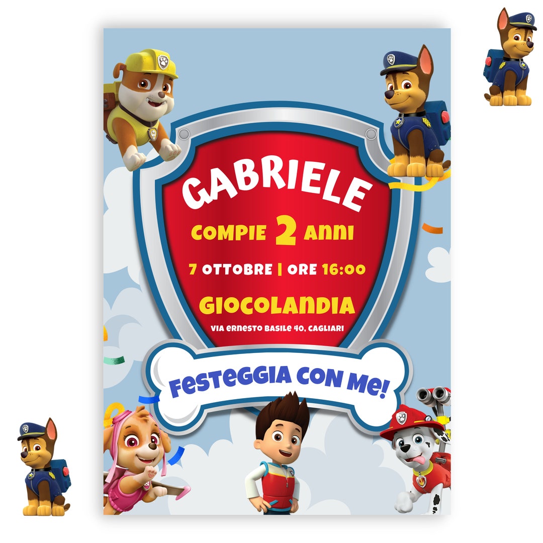 Paww Patroll Digital Invitation Baby Girl Birthday Pawty Etsy