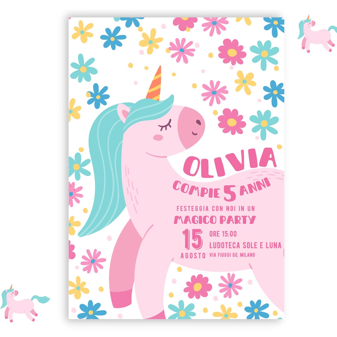 Unicorn Digital Invitation Unicorn Birthday Invitation - Etsy