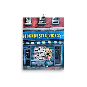Blockbuster Video Store (Print). Movie rental store. 80s retro art.