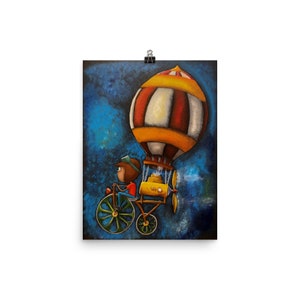 Into the sky (Print) Bike balloon.