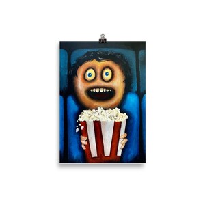 Movie night (Print) Popcorn. At the cinema.