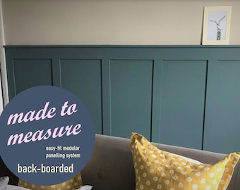 Handmade Board & Batten MDF Wall Panelling: 1.4m High, Moisture Resistant