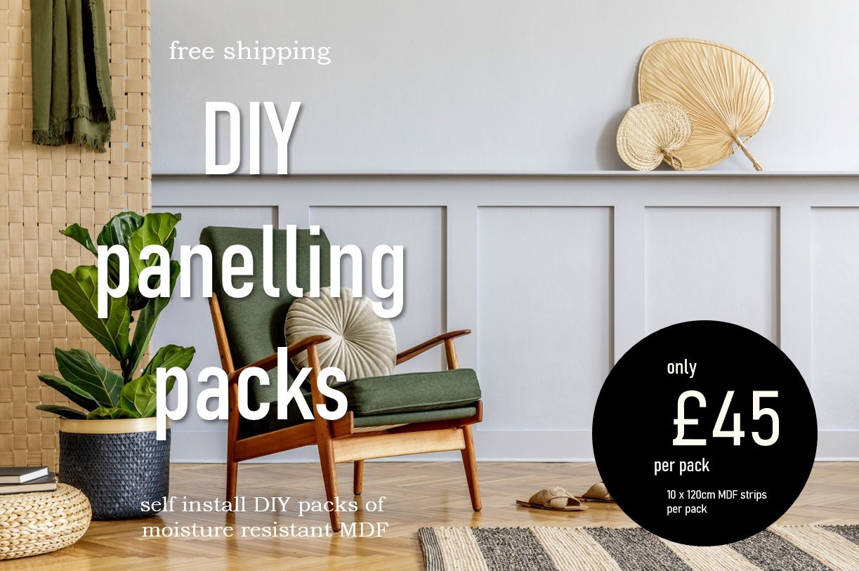 DIY Wall Panel Strips MDF Panels Feature Wall Self Etsy UK