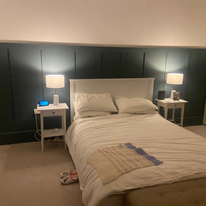 Easy-Fit Bedroom Wall Panelling Kit: Primed MDF, Free Shelf & Shipping image 6